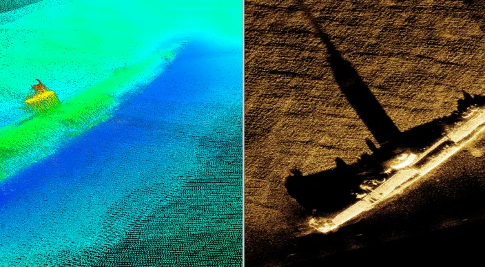 UB61-MBES-SSS onderzocht door Ocean Technology studenten NHL Stenden